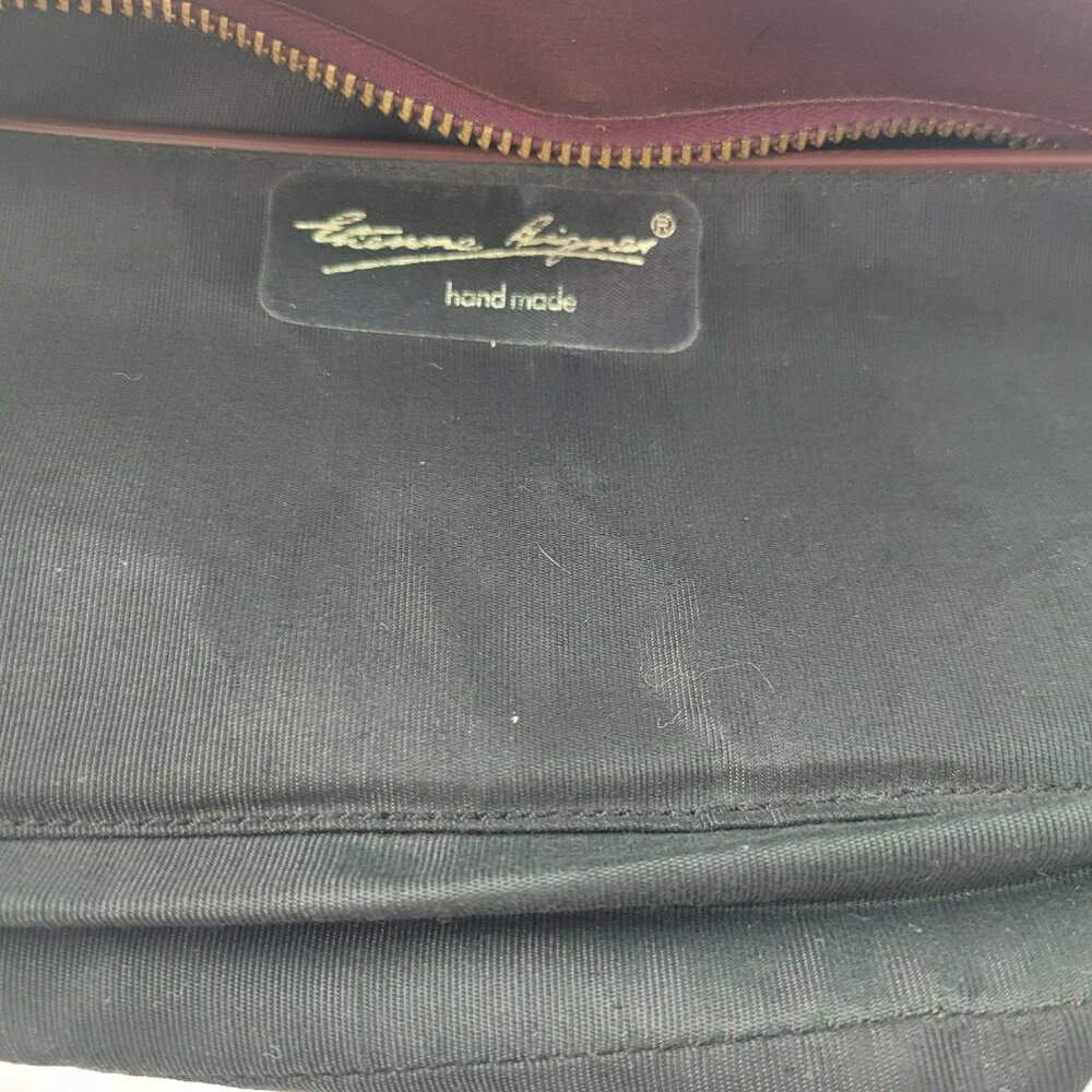 Vintage Etienne Aigner Burgundy Dark Red Leather Shoulder Bag Purse 12x8" - Picture 8 of 15